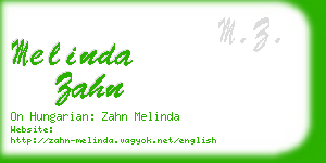 melinda zahn business card